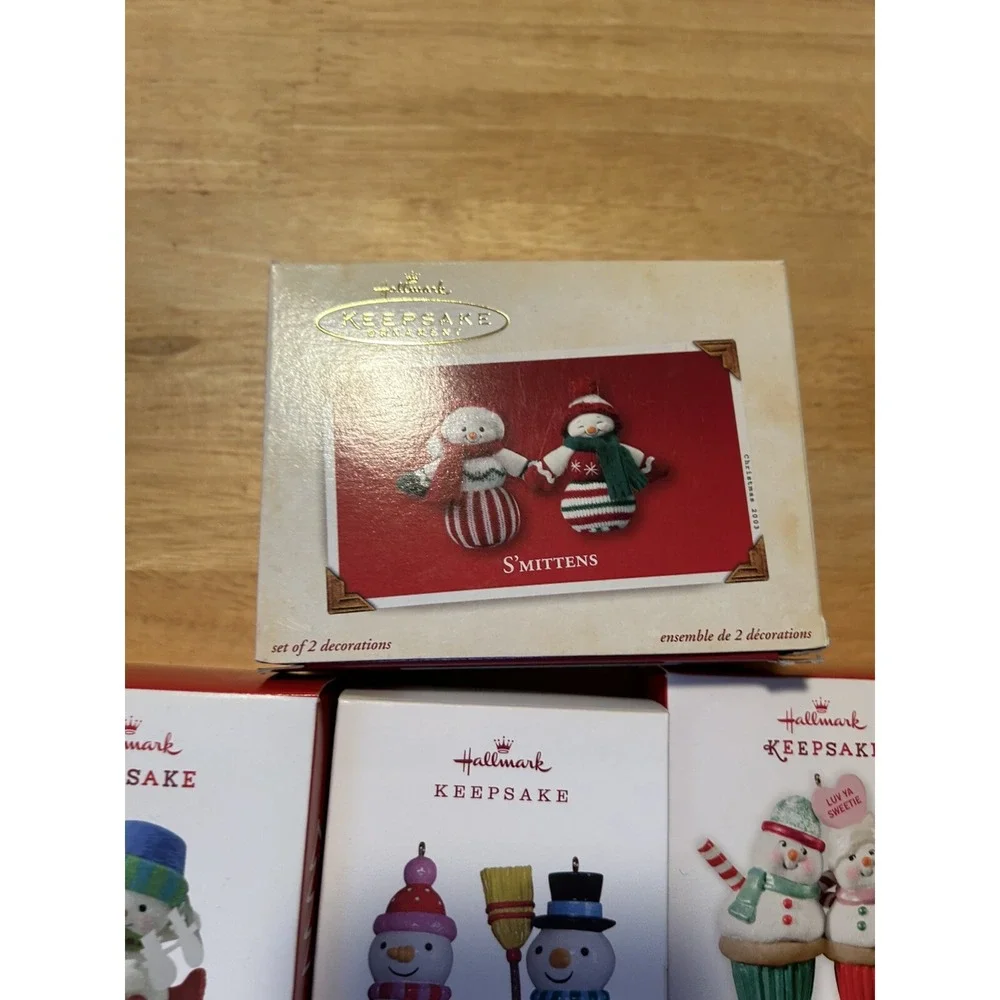 Hallmark Keepsake Ornaments Snowman Lot Of 7 Cupcakes Hugs Ice Skating Snowflake